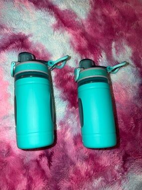 Turquoise Kids Water Bottle Duo with Flip Straw